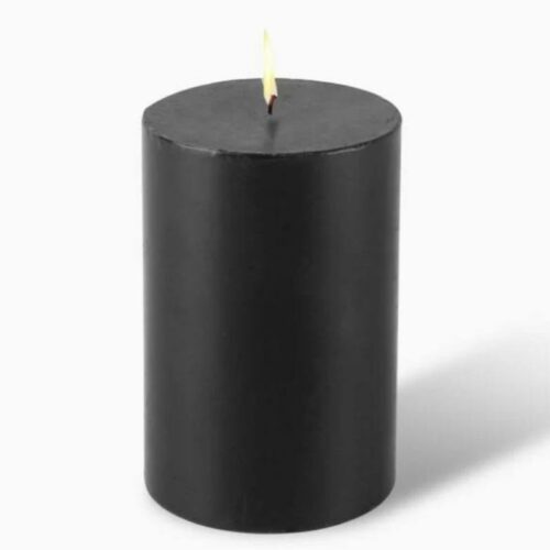 Black Pillar Candles 13cm H